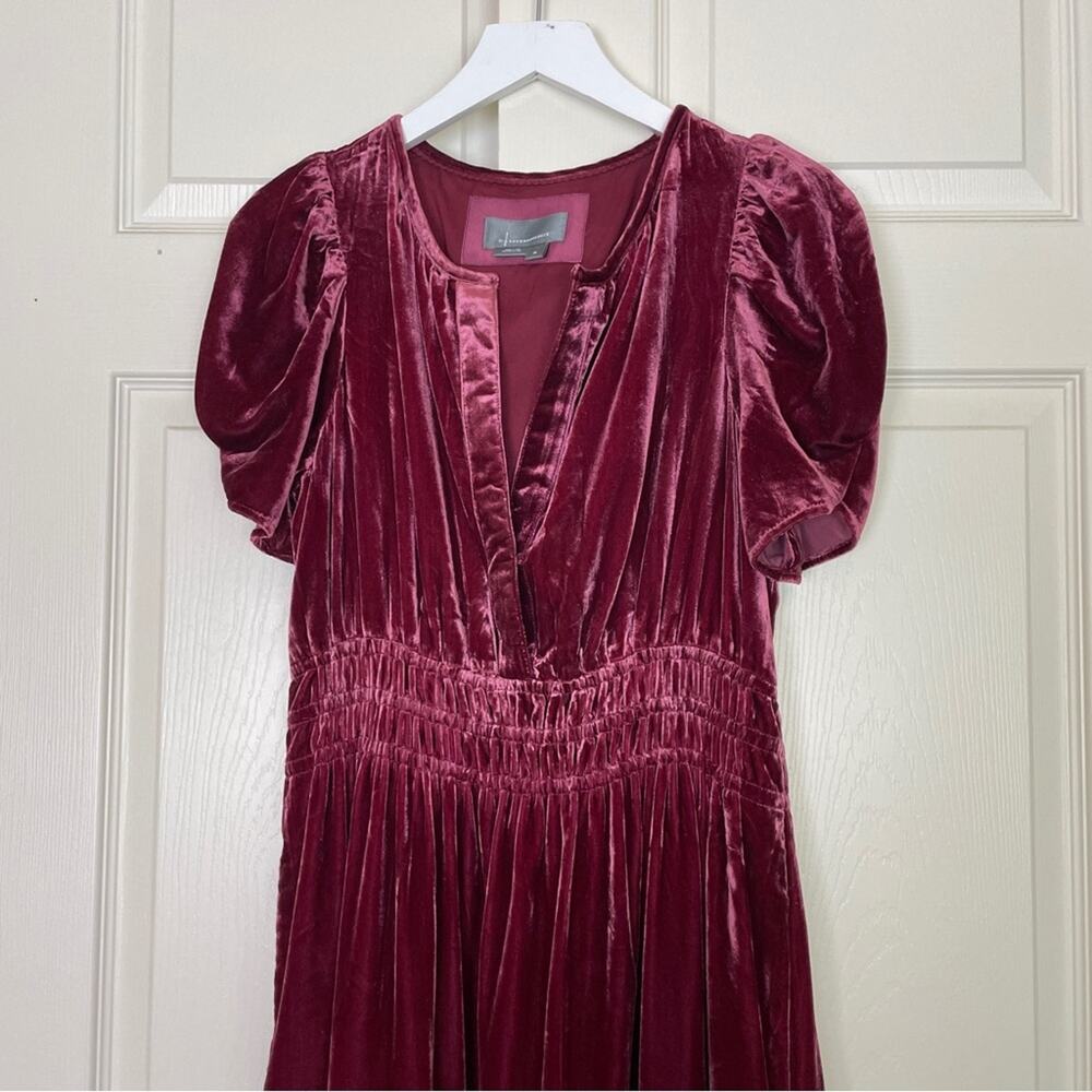 Anthropologie Somerset Plum Velvet Tiered Maxi Dress Boho Glam Sz M - Picture 2 of 9